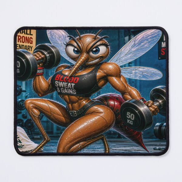 Item preview, Musquito woman in the gym lifting weights designed and sold by JaN44Fotografia.