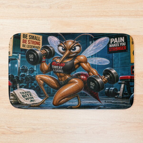 Item preview, Musquito woman in the gym lifting weights designed and sold by JaN44Fotografia.