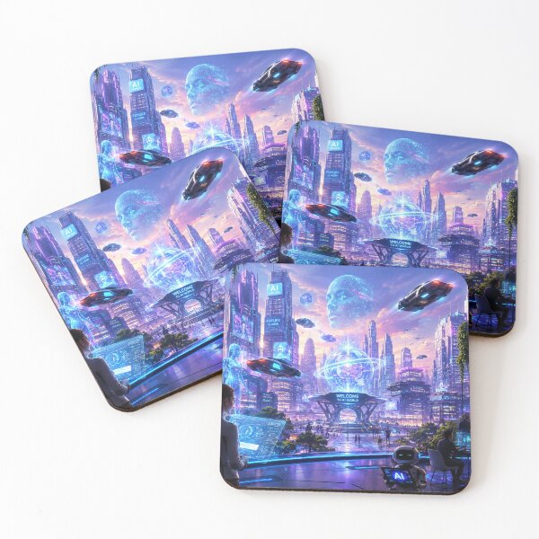 Item preview, Futuristic AI City Cyberpunk Sci-Fi Landscape designed and sold by bbbpetr100.