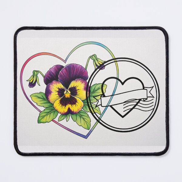Item preview, Pansy Heart Stamp Illustration designed and sold by PixorStudio.