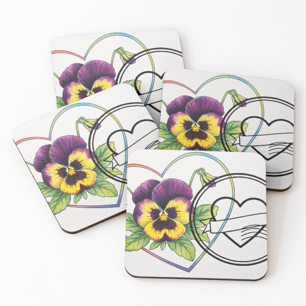 Item preview, Pansy Heart Stamp Illustration designed and sold by PixorStudio.