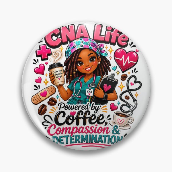 Item preview, CNA Life Powered by Coffee Compassion and Determination Sticker | CNA Gift | Nurse Life Decal | Healthcare Worker Sticker designed and sold by overcomercrafts.