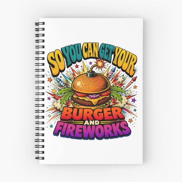 Item preview, 4th Of July Burger Fireworks Comic BBQ Party designed and sold by chattsuede.