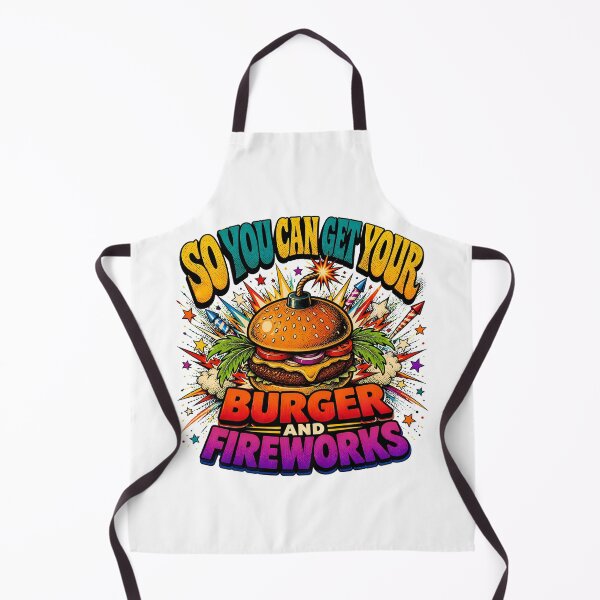 Item preview, 4th Of July Burger Fireworks Comic BBQ Party designed and sold by chattsuede.