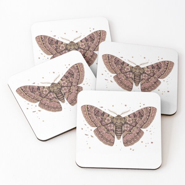 Item preview, Floral Moth Cherry Blossom Dark Art designed and sold by MossMirrorArt.