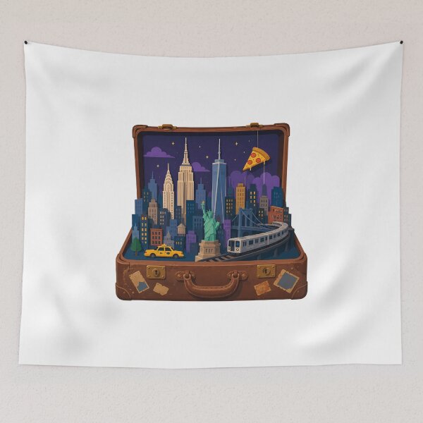 Item preview, New York Suitcase Pop-Up Miniature City Scene designed and sold by chattsuede.