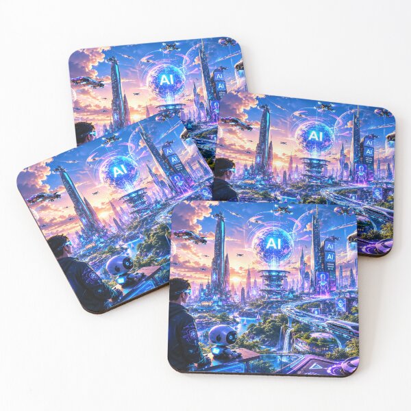 Item preview, Futuristic AI City Cyberpunk Sci-Fi Landscape designed and sold by bbbpetr100.