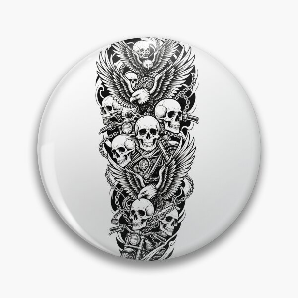 Item preview, Full Sleeve Tattoo Eagles Skulls Motorcycle designed and sold by wojtas90.