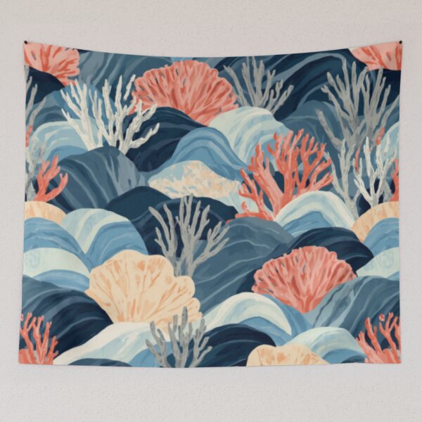 Item preview, Orange Blue Cream Coral designed and sold by SeaStarAlex.