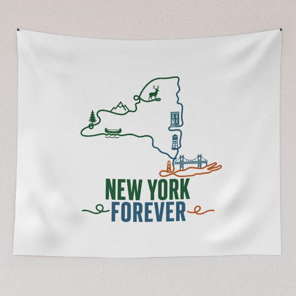 Item preview, New York Forever Map Rustic Outdoor State Outline designed and sold by chattsuede.