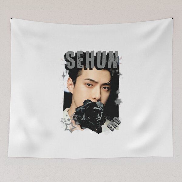 Item preview, EXOO Sehun Kpop Solo Artist Black and White Collage Digital Art Portrait designed and sold by AJUNICE STUDIO.