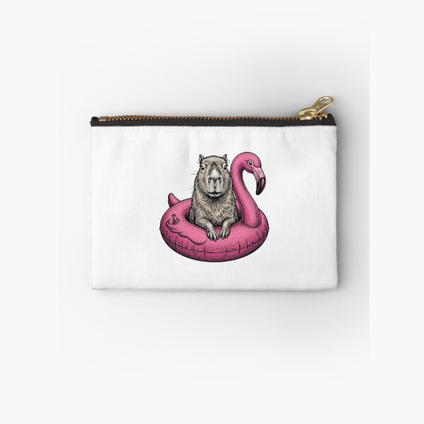 Item preview, Capybara Riding a Pink Flamingo Float designed and sold by SOUFIANE1991.