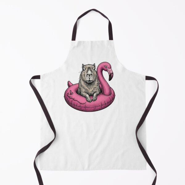 Item preview, Capybara Riding a Pink Flamingo Float designed and sold by SOUFIANE1991.