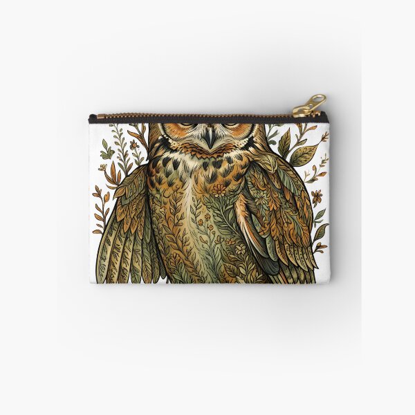Item preview, Horned Owl Botanical Folk Illustration designed and sold by MossMirrorArt.