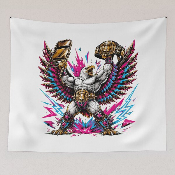 Item preview, 80s Bald Eagle Wrestler Guitar Lightning Wings designed and sold by chattsuede.