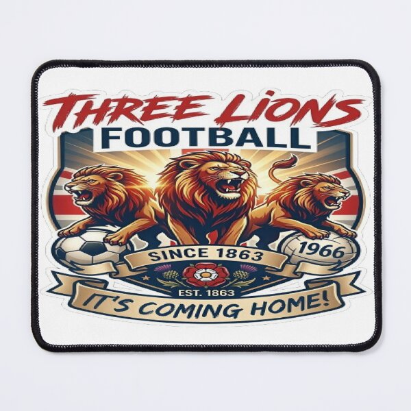 Item preview, Three Lions Football Coming Home Union Jack Crest designed and sold by MAJCO-ART.