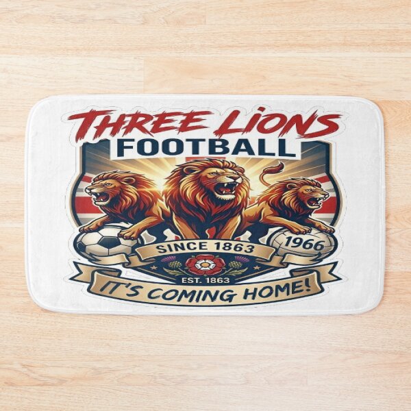 Item preview, Three Lions Football Coming Home Union Jack Crest designed and sold by MAJCO-ART.