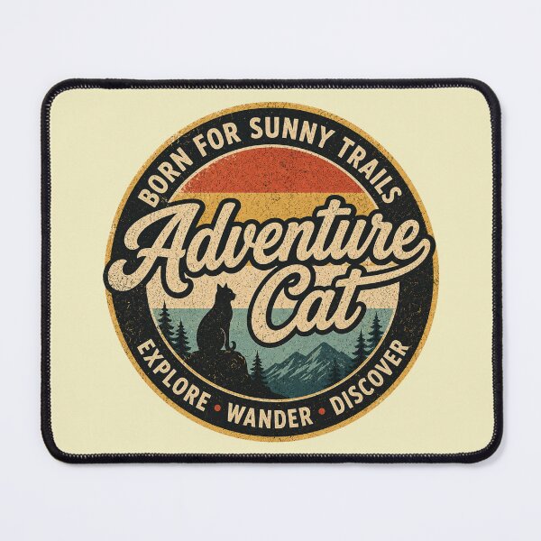Item preview, Adventure Cat Born For Sunny Trails Vintage Badge designed and sold by Northcrest Co..