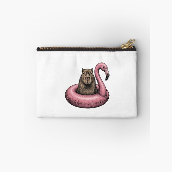 Item preview, Capybara Riding a Pink Flamingo Float designed and sold by SOUFIANE1991.
