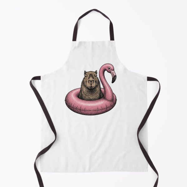 Item preview, Capybara Riding a Pink Flamingo Float designed and sold by SOUFIANE1991.