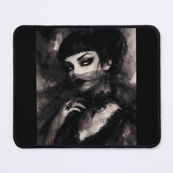 Item preview, Gothic Veiled Woman Dark Aesthetic Portrait designed and sold by bellaever.