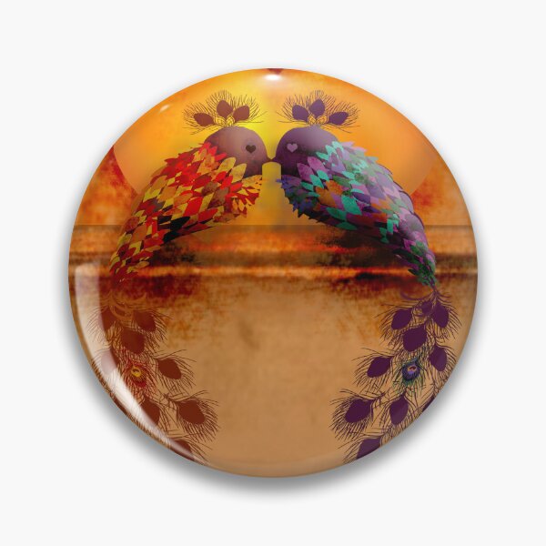 Item preview, Two Colorful Romantic Love Birds designed and sold by Karin Taylor.