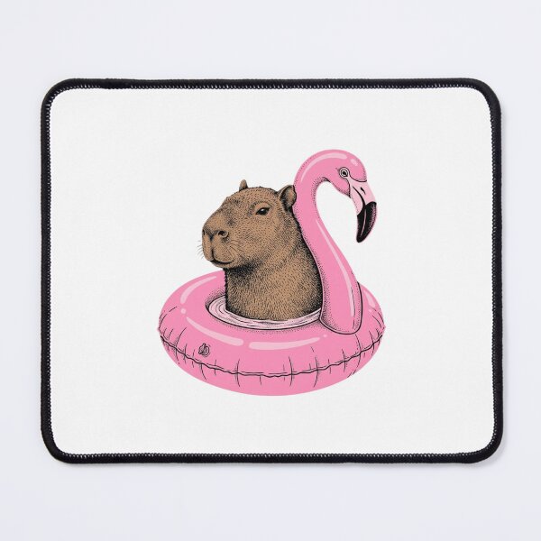 Item preview,  Capybara Riding a Pink Flamingo Float designed and sold by SOUFIANE1991.