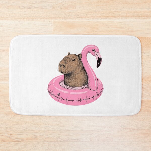 Item preview,  Capybara Riding a Pink Flamingo Float designed and sold by SOUFIANE1991.