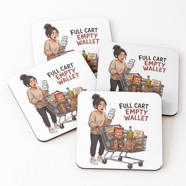 Item preview, Full Cart Empty Wallet Funny Inflation Grocery Shopping Illustration designed and sold by Northern Glow Art.