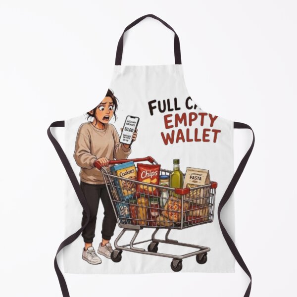 Item preview, Full Cart Empty Wallet Funny Inflation Grocery Shopping Illustration designed and sold by Northern Glow Art.