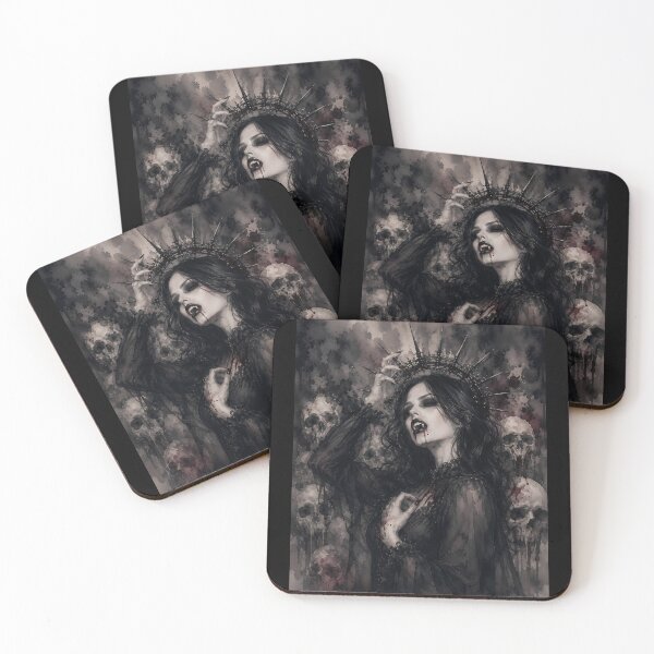 Item preview, Gothic Vampire Queen Dark Fantasy Art Skulls designed and sold by bellaever.