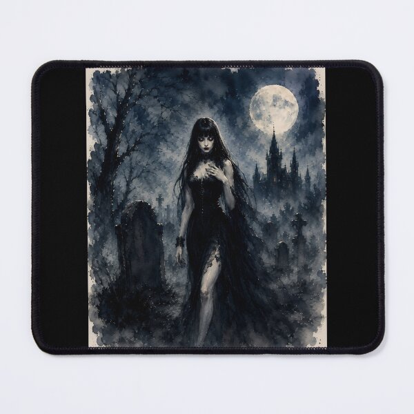 Item preview, Gothic Vampire Woman Full Moon Graveyard Scene designed and sold by bellaever.