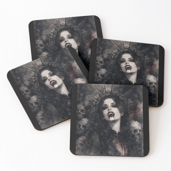Item preview, Dark Vampire Queen Spiked Crown Skulls Art designed and sold by bellaever.