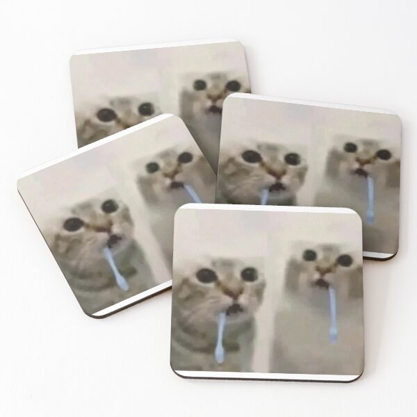 Item preview, Two Drooling Cats Dumb Duo Meme Sticker designed and sold by UtopiaDripPR.