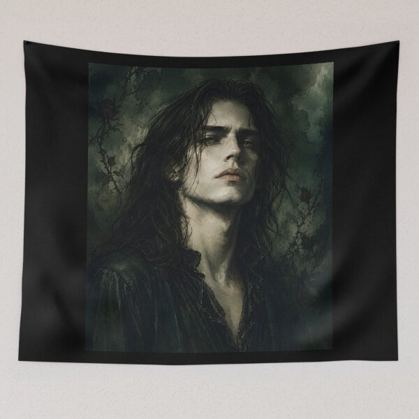 Item preview, Gothic Vampire Man Portrait Dark Academia Art designed and sold by bellaever.