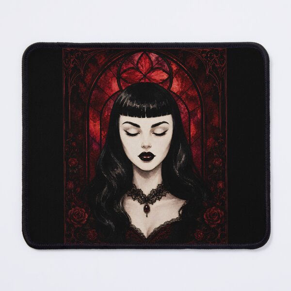 Item preview, Gothic Vampire Woman Red Stained Glass Art designed and sold by bellaever.