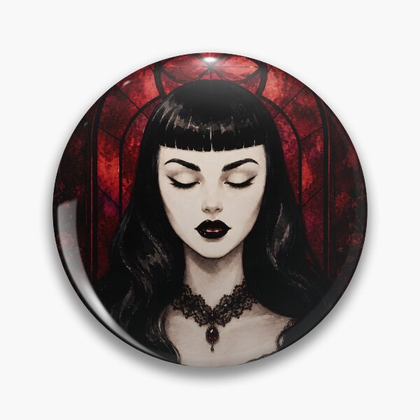 Item preview, Gothic Vampire Woman Red Stained Glass Art designed and sold by bellaever.