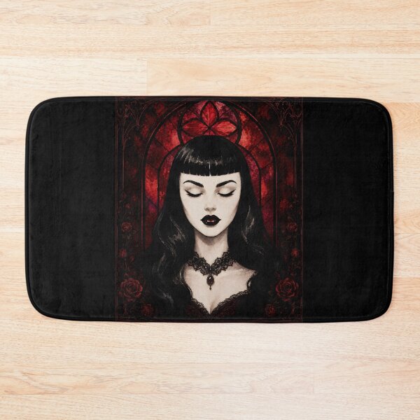 Item preview, Gothic Vampire Woman Red Stained Glass Art designed and sold by bellaever.