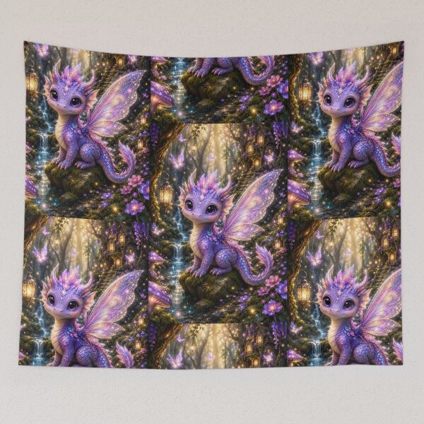 Item preview, Moonblossom the Fairy Dragon | Enchanted Forest Fantasy Art designed and sold by Stubblejumper Artworks.