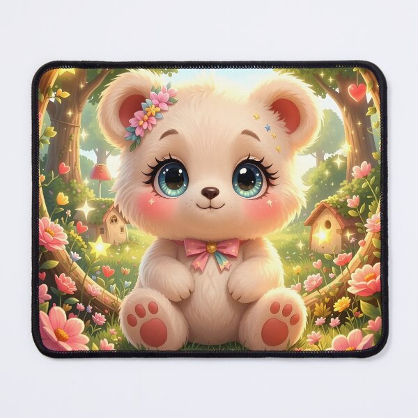 Item preview, Magical White Baby Bear in an Enchanted Garden Arch designed and sold by Dragonfly-Magic.