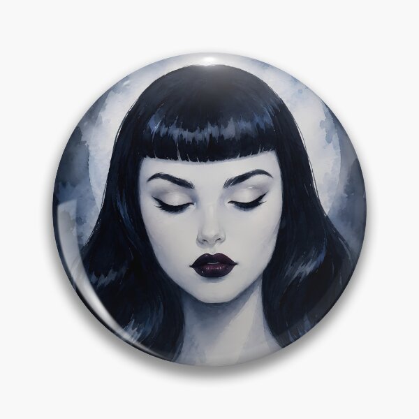 Item preview, Gothic Watercolor Woman Dark Moon Portrait designed and sold by bellaever.