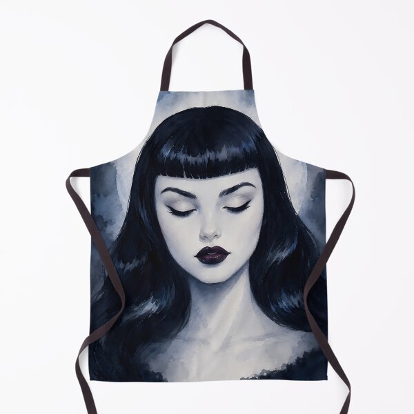 Item preview, Gothic Watercolor Woman Dark Moon Portrait designed and sold by bellaever.