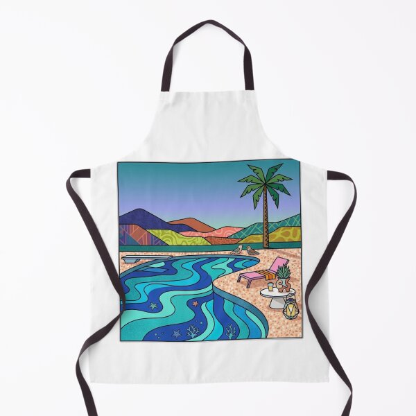 Item preview, Retro Summer Poolside Canvas – Vibrant Pop Art Landscape designed and sold by Fatomfatom.