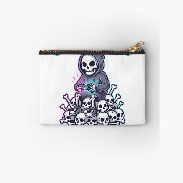 Item preview, Skeleton Wearing Hoodie Sitting On Pile Of Skulls Holding Glowing designed and sold by MisteryDesigner.