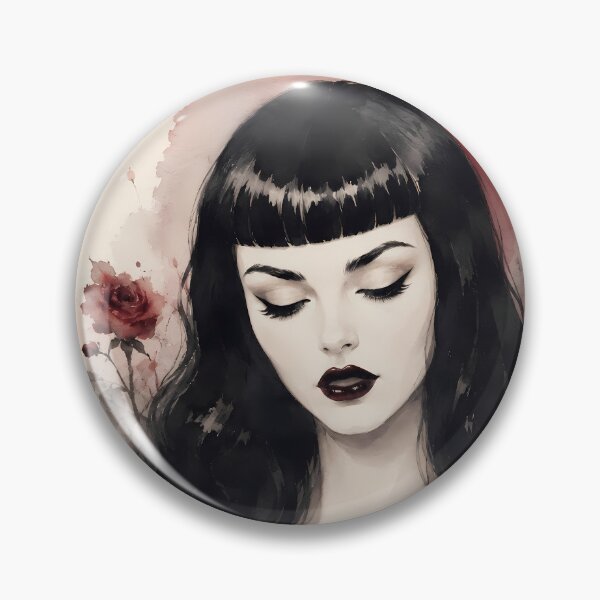 Item preview, Gothic Woman Dark Romance Watercolor Roses Art designed and sold by bellaever.
