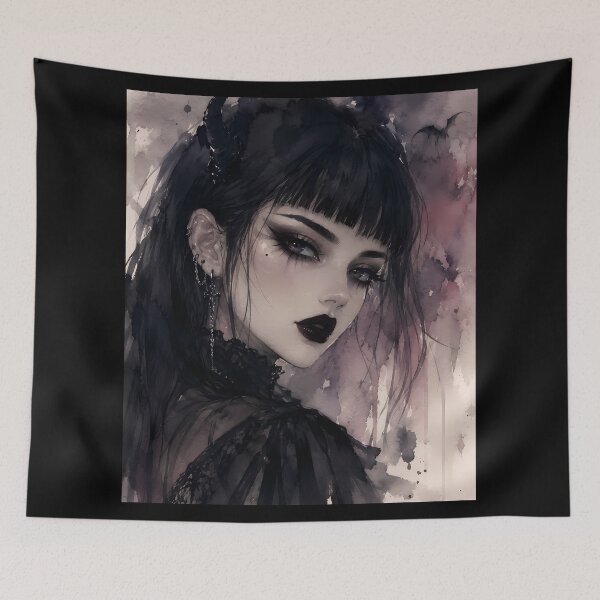 Item preview, Mysterious Gothic Woman Dark Aesthetic Art designed and sold by bellaever.