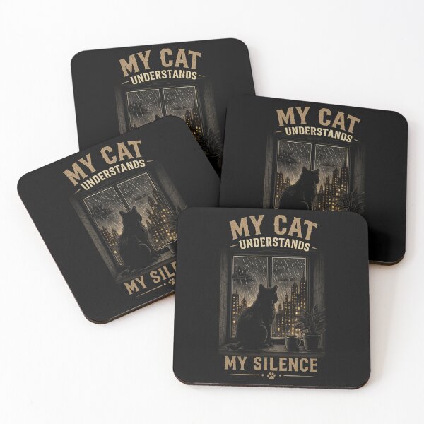 Item preview, My Cat Understands My Silence – Vintage Cat Lover Design designed and sold by KAIGEN7.