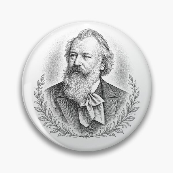Item preview, Johannes Brahms Vintage Portrait T-Shirt – Classical Music Composer Art designed and sold by CrimsonLizard.
