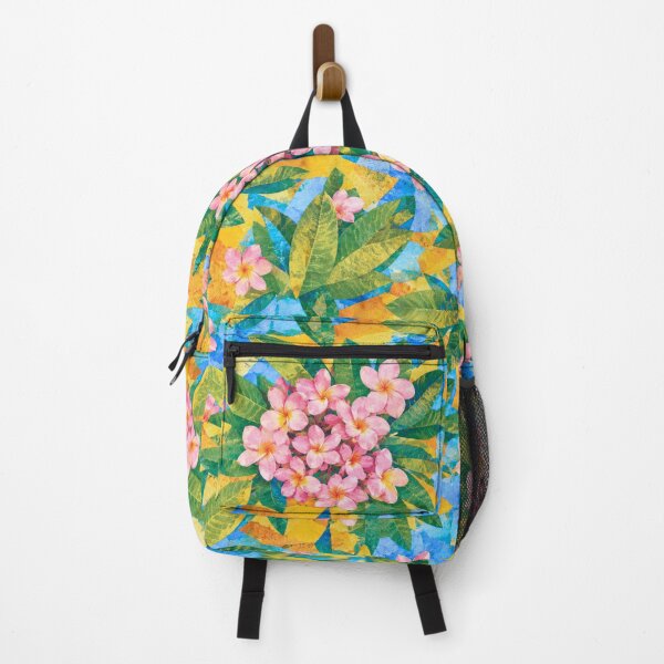 Item preview, Tropical Pink Plumeria Floral Seamless Pattern | Colorful Botanical Collage Design designed and sold by SWSandraWechner.