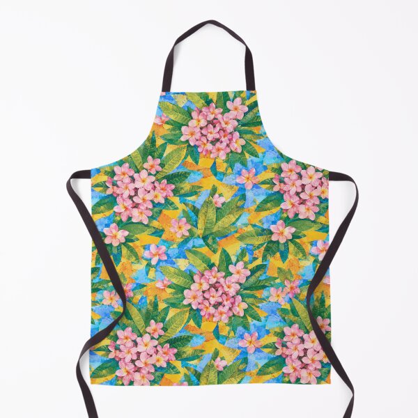 Item preview, Tropical Pink Plumeria Floral Seamless Pattern | Colorful Botanical Collage Design designed and sold by SWSandraWechner.